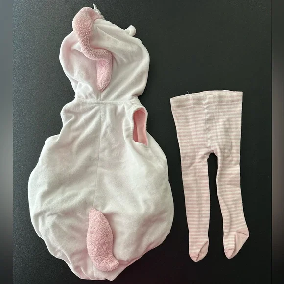Girls Carter's Pink and White Unicorn Costume Size 24 Months 2 Pieces - Picture 3 of 3